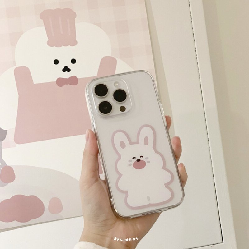 韓國文創 Chanibear Phone case -jellhard, Smile Chabi 舒适的使用和保护 - 手機殼/手機套 - 塑膠 白色