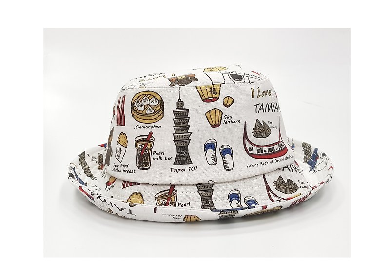 Classic fisherman's hat I Love Taiwan #我爱台湾#阳阳#果子节#礼物 - Hats & Caps - Cotton & Hemp Multicolor