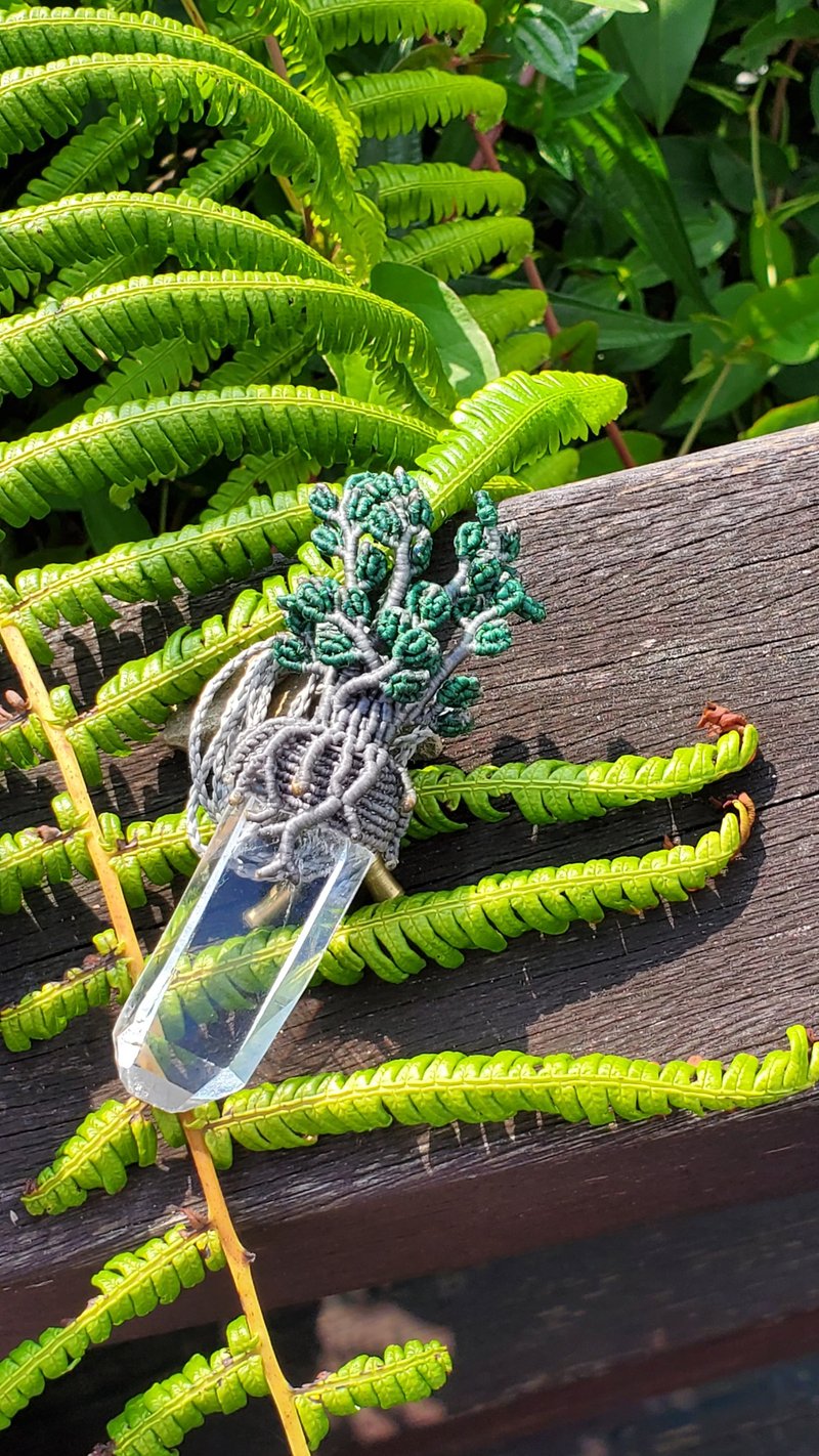 生命之樹系列 喜馬拉雅山白水晶 編織項鍊 - 項鍊 - 寶石 白色