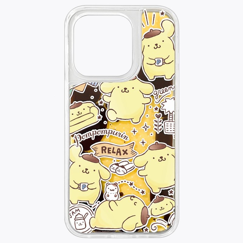 Relax Hula Hoop Pudding Dog Sanrio Genuine Anti-fall Case iPhone 15 14 13 Pro Max - เคส/ซองมือถือ - วัสดุอีโค 