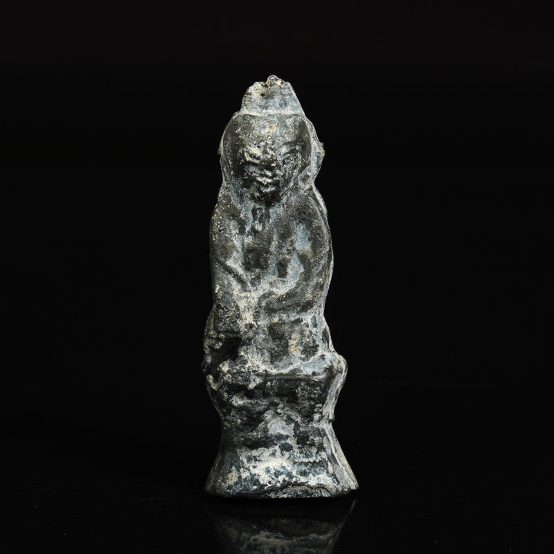 緬甸佛塔聖物-18-19世紀錫合金觸地印佛陀 - 其他 - 其他材質 