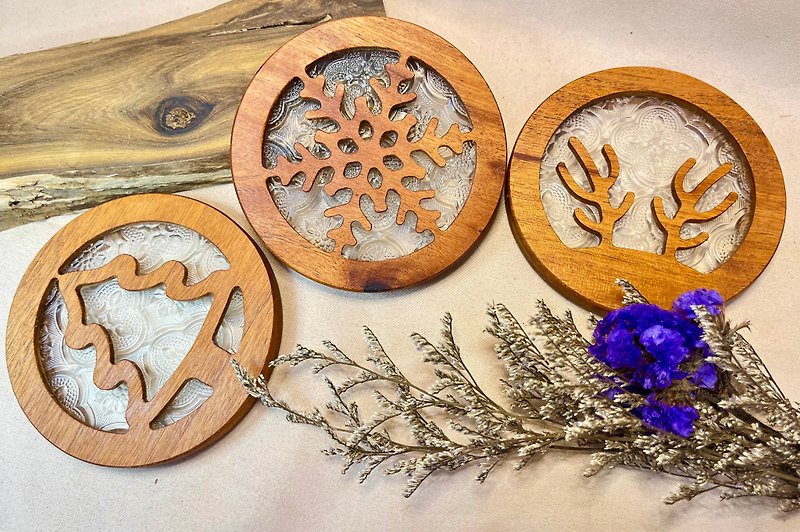 Table Window Begonia-Christmas Series - Items for Display - Wood Brown