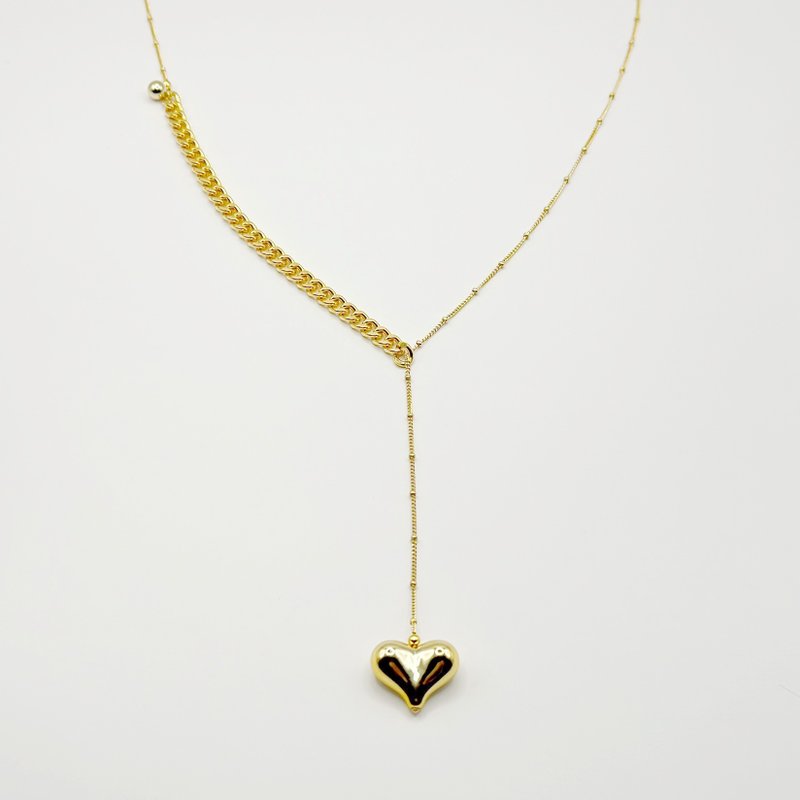 VenusVenus~Smile Series Love Shape Long Necklace~Recommended Christmas Gift Exchange Gifts - สร้อยคอ - โลหะ สีทอง