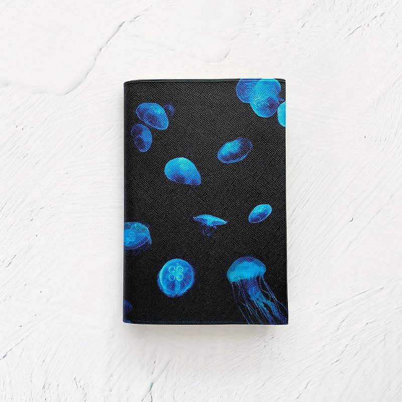 ブックカバー クラゲ / 本 BOOK 文庫本 くらげ 海月 海 生き物 - ブックカバー - 合皮 ブラック