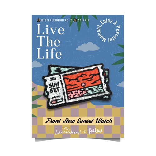 MR.LEMONHEAD Live the life - Front row sunset watch / iron on patch