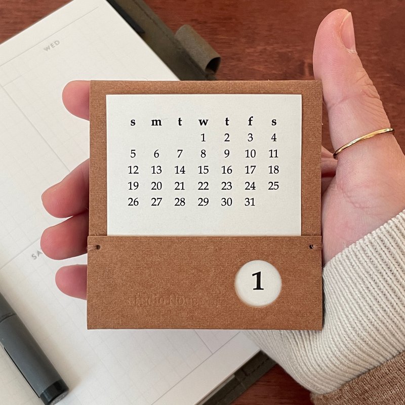 paper leather 2025 mini calendar - Calendars - Eco-Friendly Materials Black