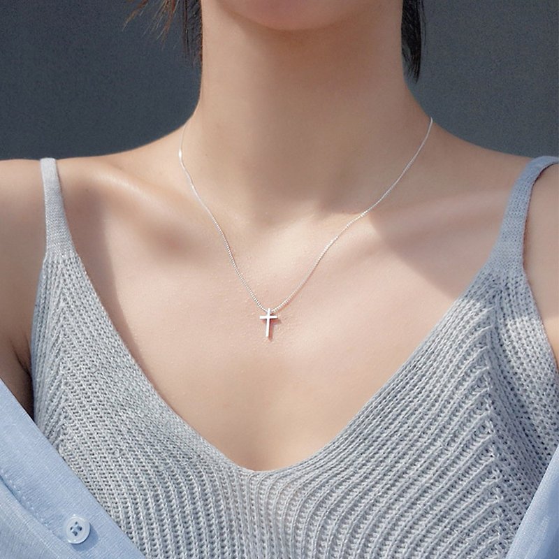 Oath Cross Style Necklace / 925 silver - Necklaces - Sterling Silver Silver