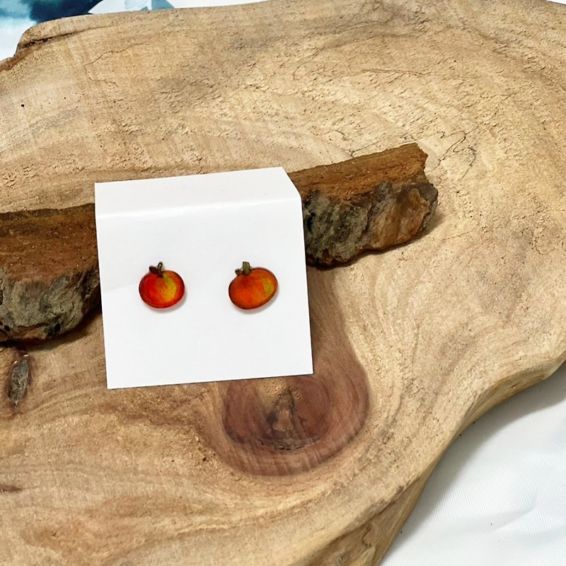 果園番茄耳環 / 對 - 耳環/耳夾 - 樹脂 紅色