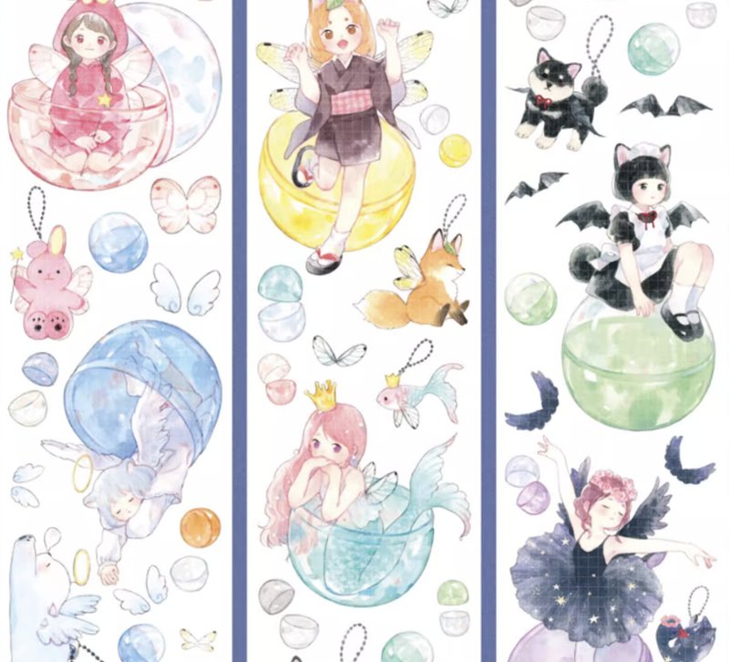 Elf gashapon ガチャポン PET paper tape 10m roll made in Taiwan - มาสกิ้งเทป - วัสดุอื่นๆ หลากหลายสี