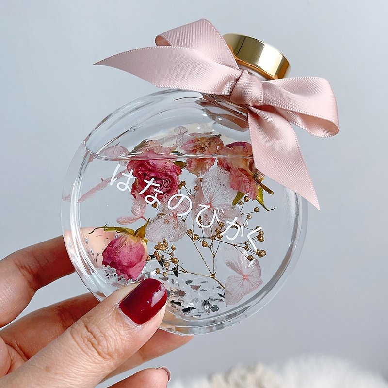 [Customized Gift] Graduation Gift French Letters Floating Flower Night Light Pink Rose Garden-Extra - Dried Flowers & Bouquets - Plants & Flowers Pink