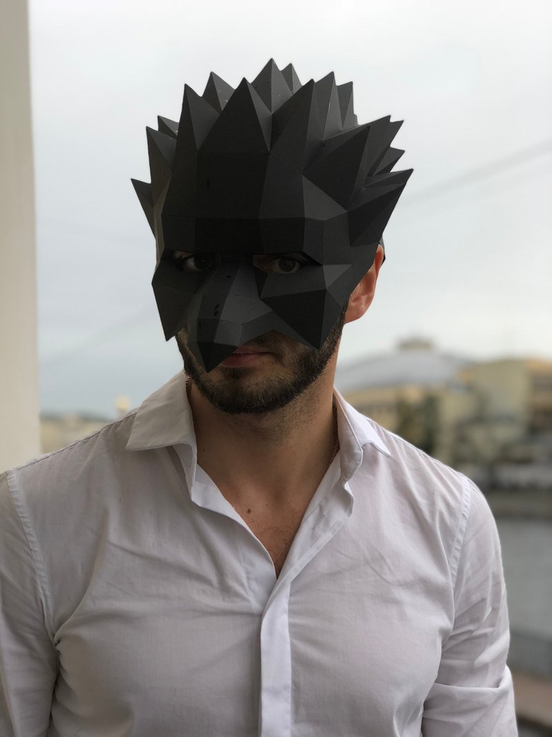 Crow Mask Papercraft, Bird Mask, Pdf, Gurko, Pepakura, Template, 3D Origami - 手工藝教學/工具書 - 其他材質 