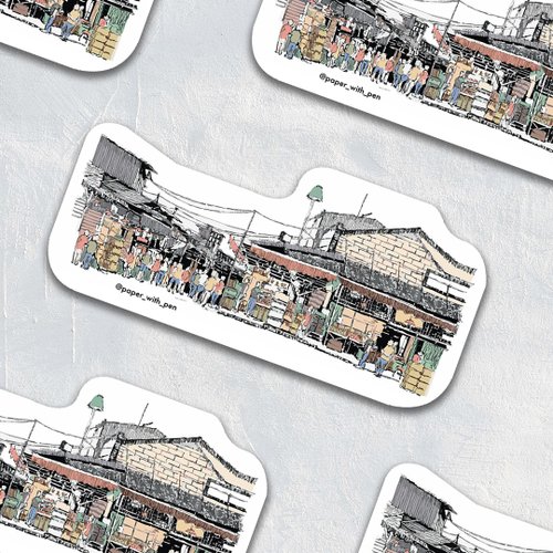Paper with Pen 香港手繪貼紙: 油麻地果欄