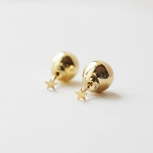 14KGF] Ball charm round hook earrings - Shop RICCO Earrings & Clip-ons -  Pinkoi