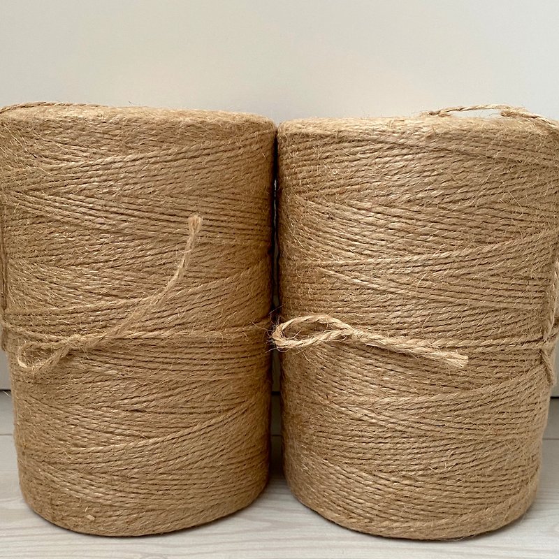 Jute cord TRIPLE TWISTED 1 kg skein, zero waste rope for crocheting - อื่นๆ - วัสดุอีโค 