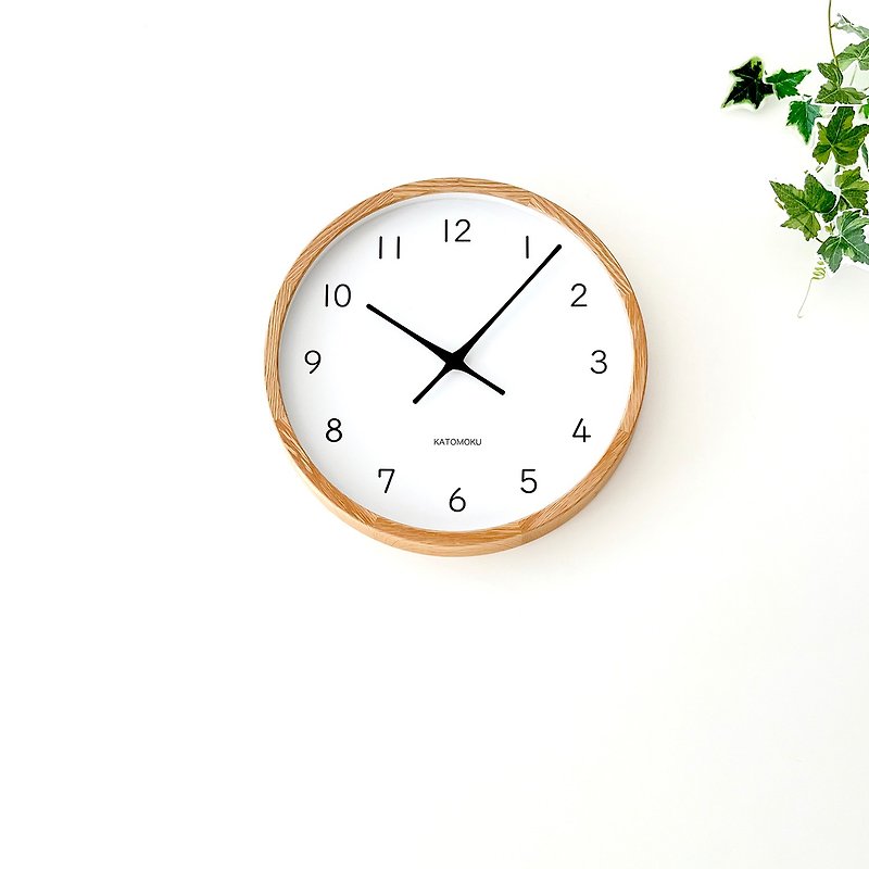 KATOMOKU muku clock 13 LL-size 橡木(km-139OA) 掛鐘 日本製造 - 時鐘/鬧鐘 - 木頭 卡其色