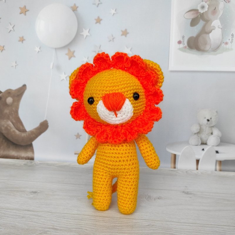 cute Lion Cub Soft Toy, toy baby gift, lion toy - 嬰幼兒玩具/毛公仔 - 其他材質 橘色