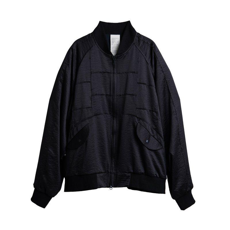Patchwork Jacket - 男夾克/外套 - 聚酯纖維 黑色