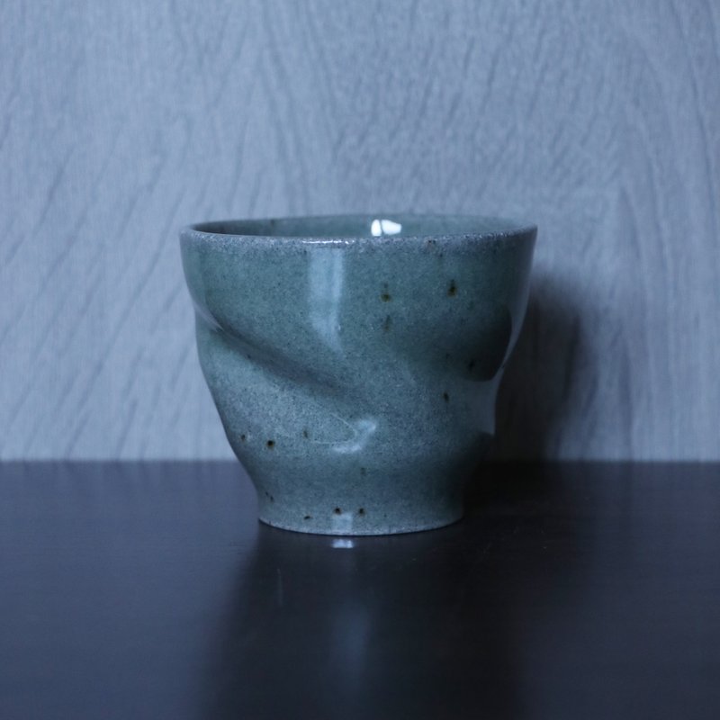 Waizai green celadon granite cup - แก้ว - ดินเผา สีเขียว