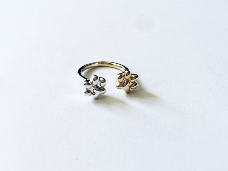 100% self-designed 14K gold and 925 sterling silver cat series ring - แหวนทั่วไป - เงินแท้ สีเงิน