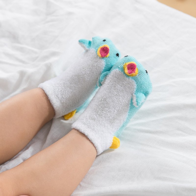 Paypal 3D doll baby socks_Little Penguin - ถุงเท้าเด็ก - ผ้าฝ้าย/ผ้าลินิน สีใส