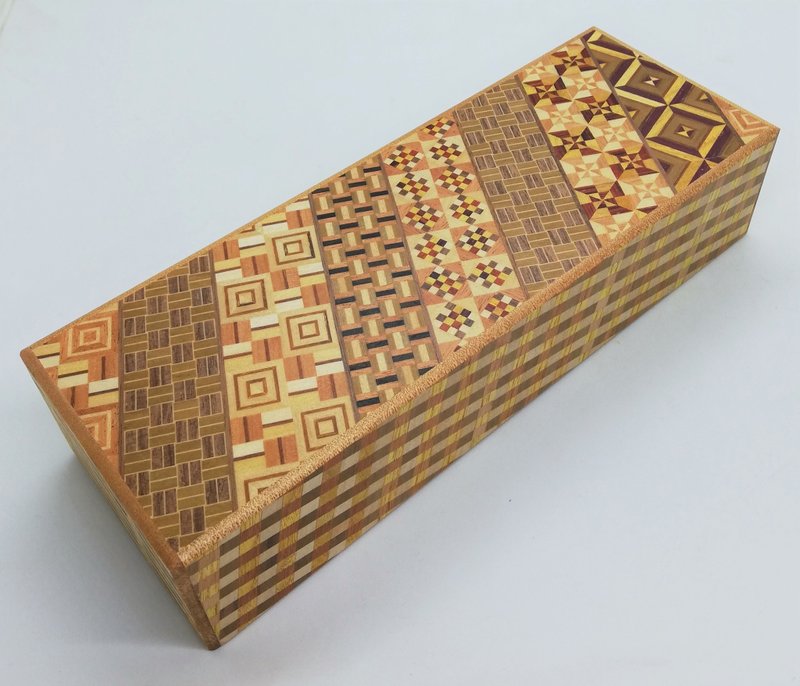 Long 14 steps 8 sun Japanese puzzle box Himitsu-bako Hakone Yosegi-zaiku Japan - Other - Wood 