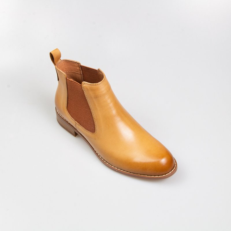Bird women's short boots/light brown/609C last - รองเท้าบูทสั้นผู้หญิง - หนังแท้ สีนำ้ตาล
