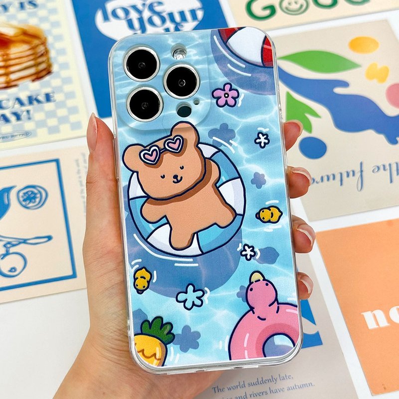 iPhone Galaxy Bear anti-drop and scratch-resistant for Transparent Phone Case - 手機殼/手機套 - 塑膠 多色