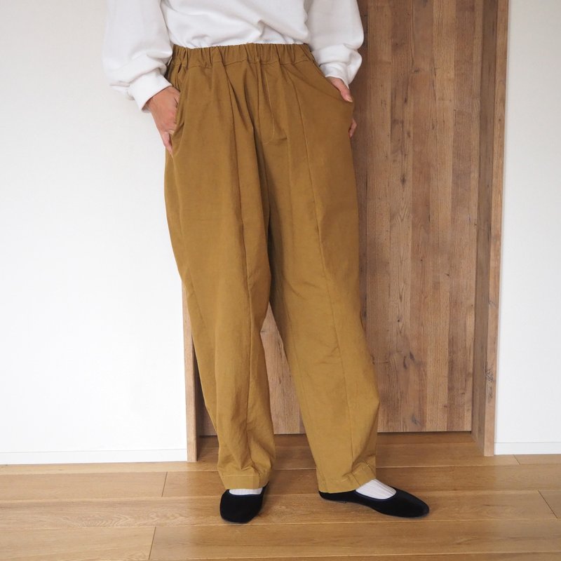 Cotton cloth 3D pants / CAMEL - Women's Pants - Cotton & Hemp Brown