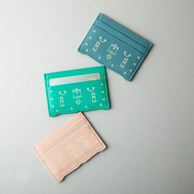 Vegan eco Korean traditional paper leather K card wallet - 皮夾/長短夾/錢包 - 其他材質 綠色