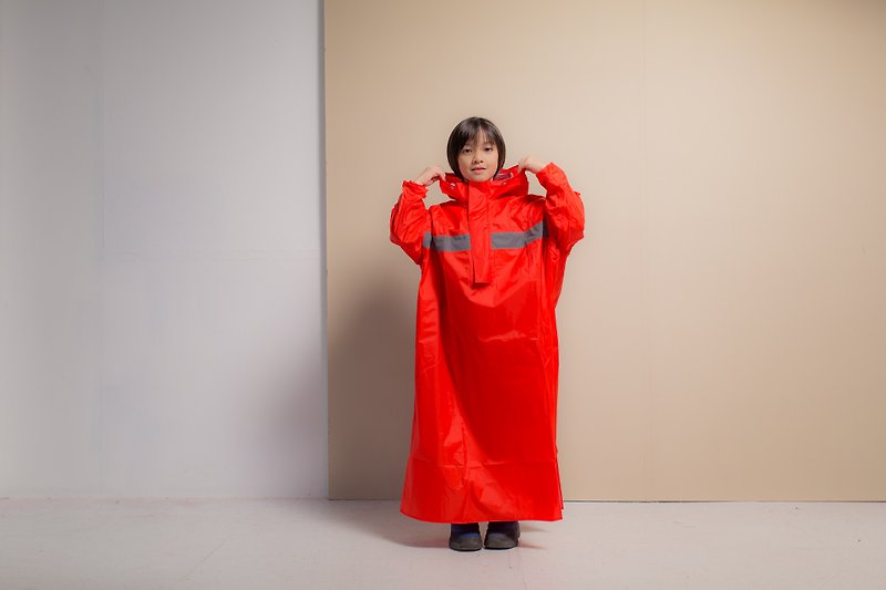 Children's Peak Backpack Space Raincoat - Orange - ร่ม - วัสดุกันนำ้ สีแดง