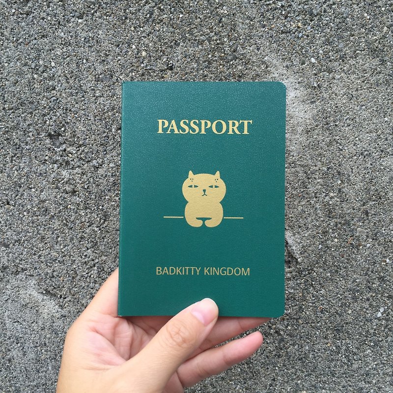 ちょいワル猫王国パスポート - ノート・手帳 - 紙 グリーン