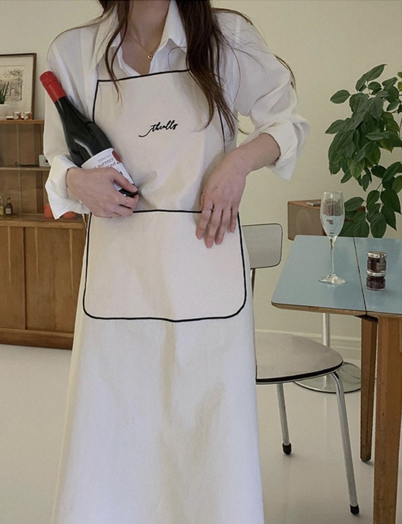 Korea The Ally | Daisy Apron 데이지앞치마| Korean Apron - Aprons - Cotton & Hemp Khaki