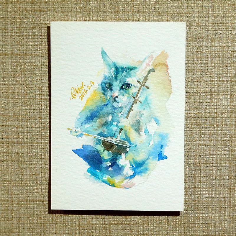 Watercolor painting [Erhu Ji] - Posters - Paper Blue