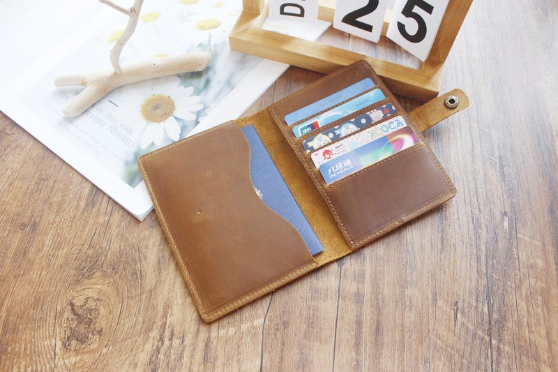 Leather passport holder passport cover registration certificate passport bag passport storage bag passport bag 18H-108 - ที่เก็บพาสปอร์ต - หนังแท้ สีเทา