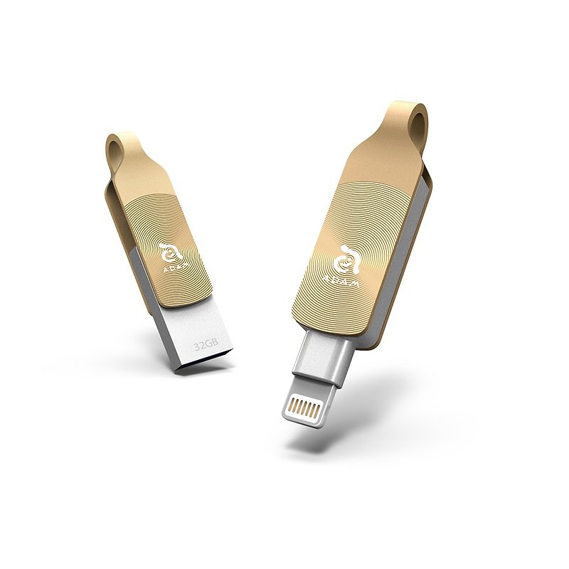 iKlips DUO+ Apple iOS USB3.1 Two-Way Flash Drive 64G Gold - USB Flash Drives - Other Metals Gold
