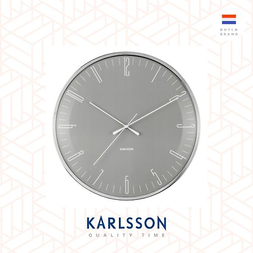 Ur Lifestyle 荷蘭 Karlsson, Wall clock Dragonfly mouse grey, Dome glass