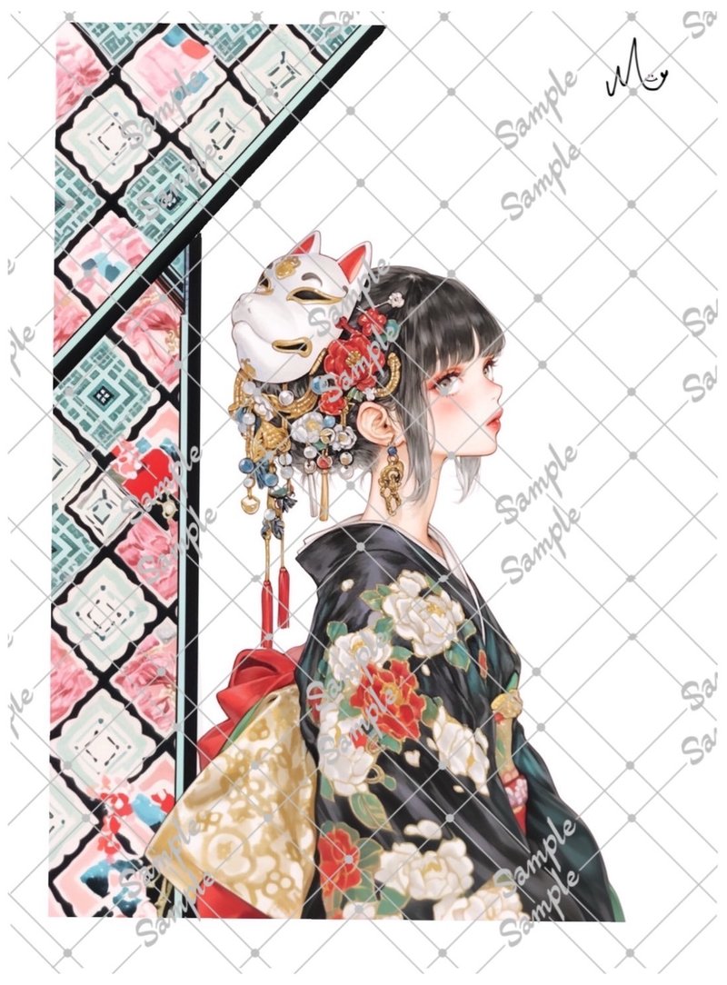 オリジナル人物ステッカー8月新作 - 貼紙 - 紙 
