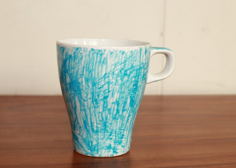 Limited Valentine's Day gift trace hand-painted baking cup (limited edition) - Mugs - Other Metals Blue