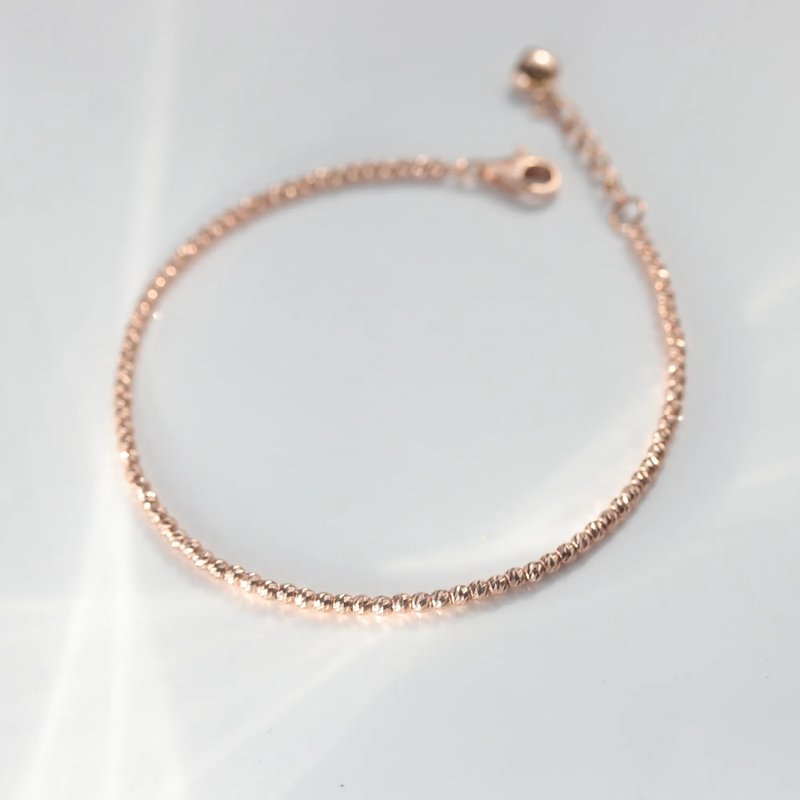 18K Shinning Ball Bracelet Shining Cut Gold Ball Bracelet - สร้อยข้อมือ - เครื่องประดับ สีทอง