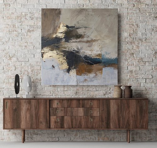 Matis Brown Gold Painting | Brown Gold Abstract | Brown Gold Wall Art | Flight-2