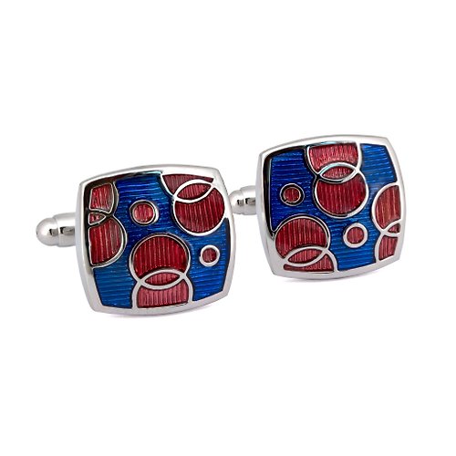Azthom Blue and Red Bubble Dream Cufflinks