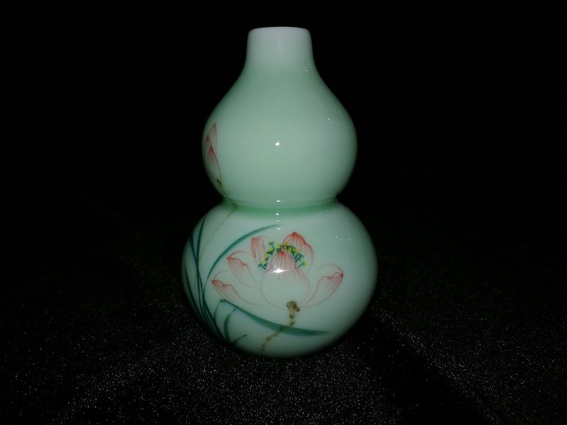 CereiZの生活癒し、手塗りのひょうたんの花瓶 - 花瓶・植木鉢 - 陶器 グリーン