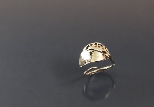 Maple jewelry design 植物系列-枯葉設計開口925銀戒