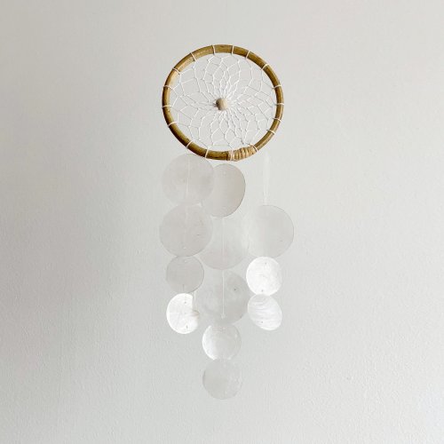 HO’ USE DIY-KIT |Ricotta Cheese Delicious(S)-White-Circle|Shell Wind Chime Mobile|#0-379