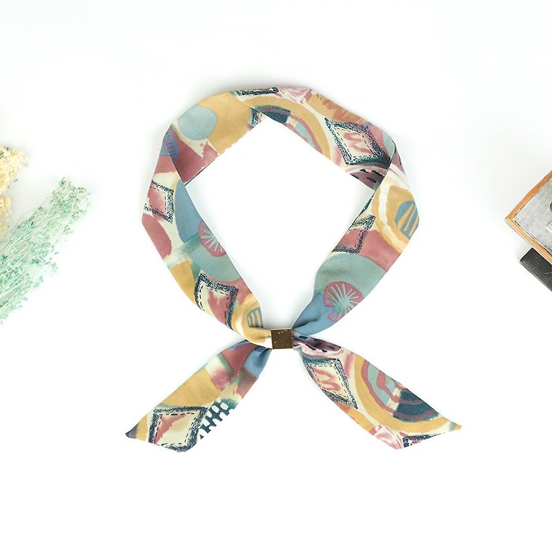 Handmade Hairband Headband scarves scarf - Scarves - Silk Pink