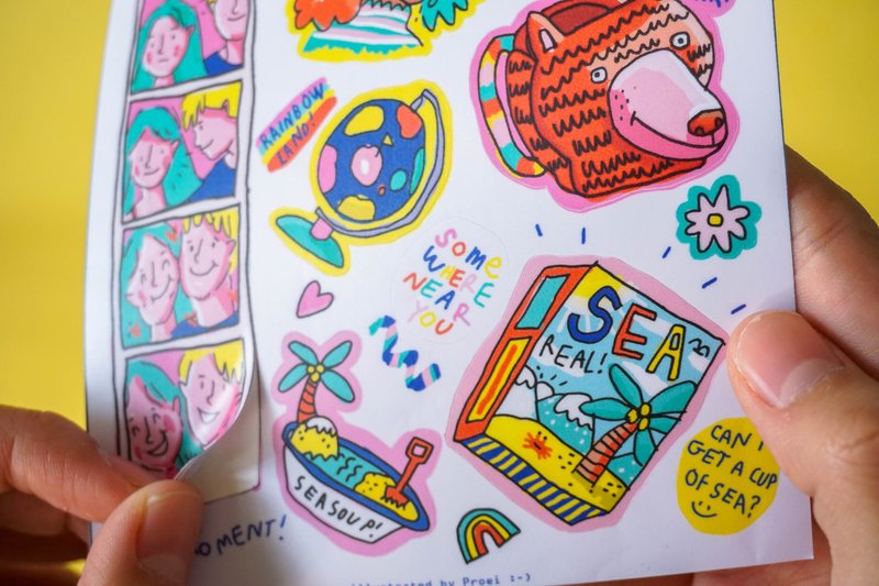 SUMMER HOLI STICKER PAD - 貼紙 - 紙 多色