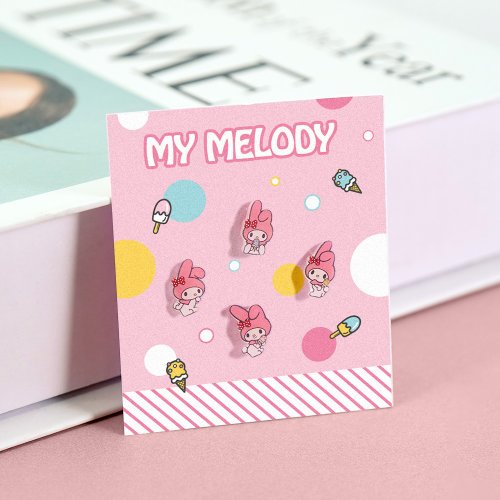 STORY故事銀飾 My melody系列-美樂蒂造型耳環組-冰淇淋款