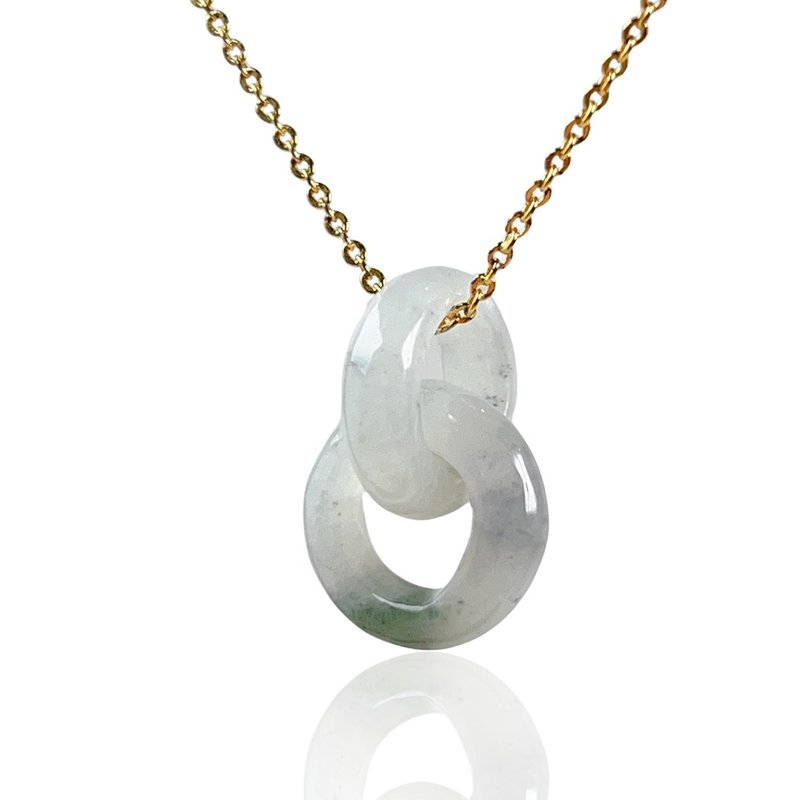 [Eternal Concentricity] Ice Floating Flower Jadeite Concentric Circle Necklace | Natural Burmese Jadeite A-grade - สร้อยคอ - หยก หลากหลายสี