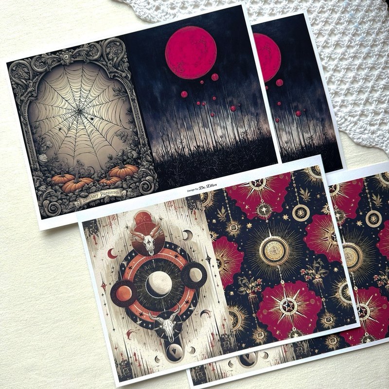 Z542 - Gothic Halloween of background - 貼紙 - 紙 