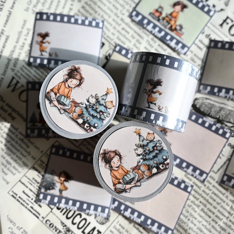 聖誕膠卷 撕線標籤卷 便利貼紙卷 - 紙膠帶/和紙/PET - 紙 